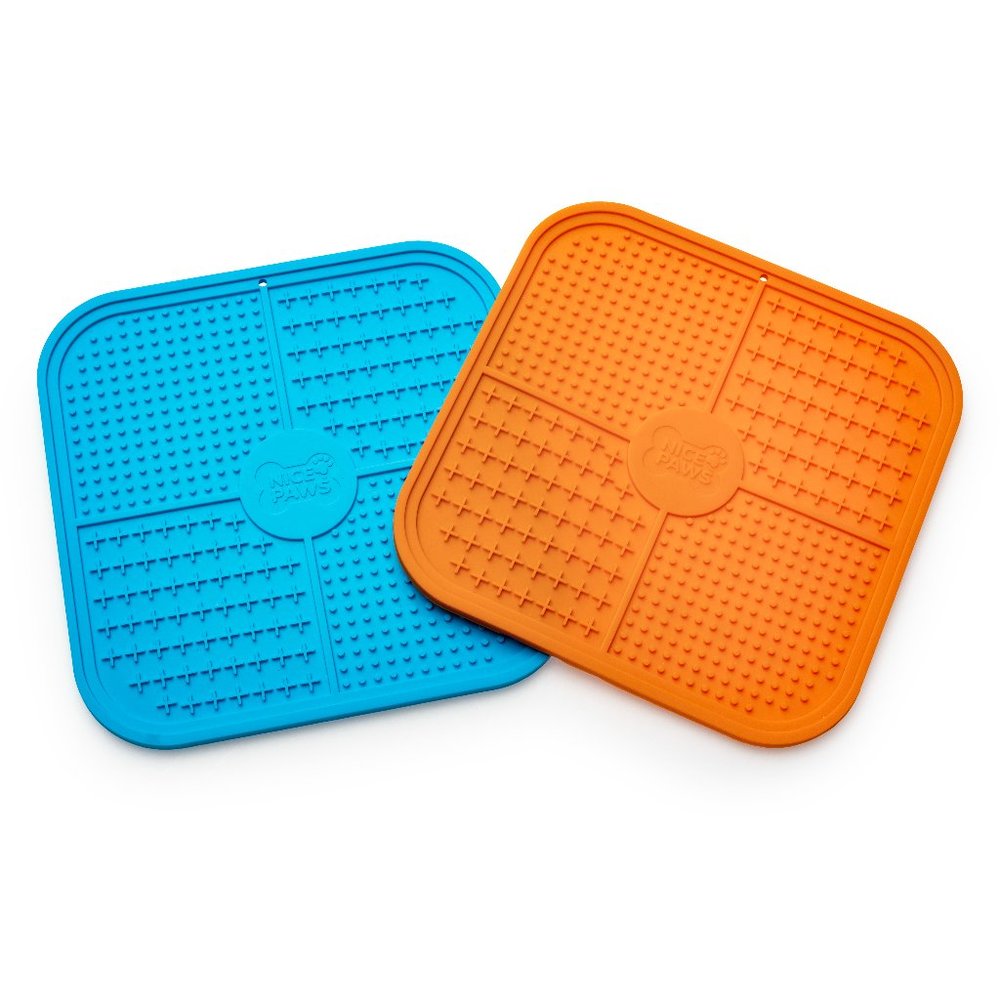 Nice Paws Pet Silicone Lick Mat 21cm Square 2 piece set